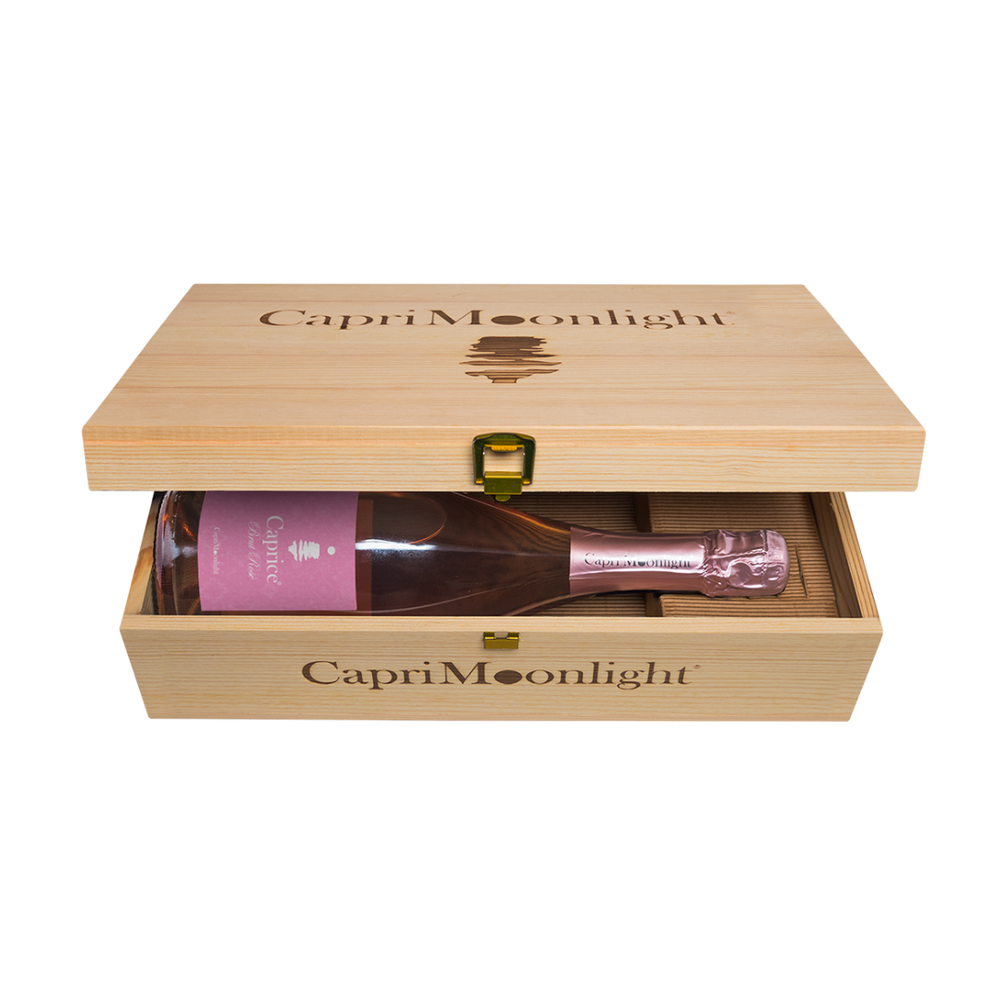 Cassetta in legno 2 bottiglie Caprice Brut Rosè