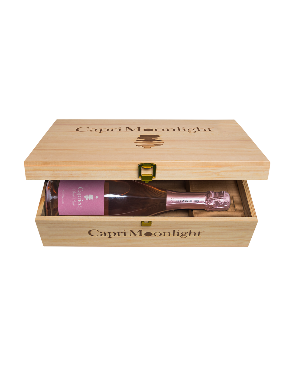 Cassetta in legno 2 bottiglie Caprice Brut Rosè